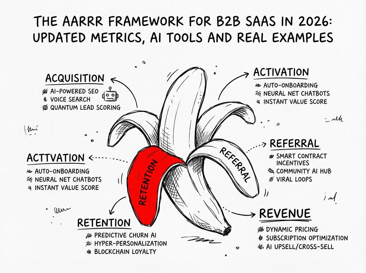 The AARRR Framework for B2B SaaS in 2026: Updated Metrics, AI Tools and Real Examples